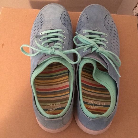 Dansko Women's Suede Leather Shoes Size Blue Green Slip Resist - Picture 6 of 10